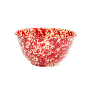 Splatter Large Salad Bowl, Burgundy and Cream Image